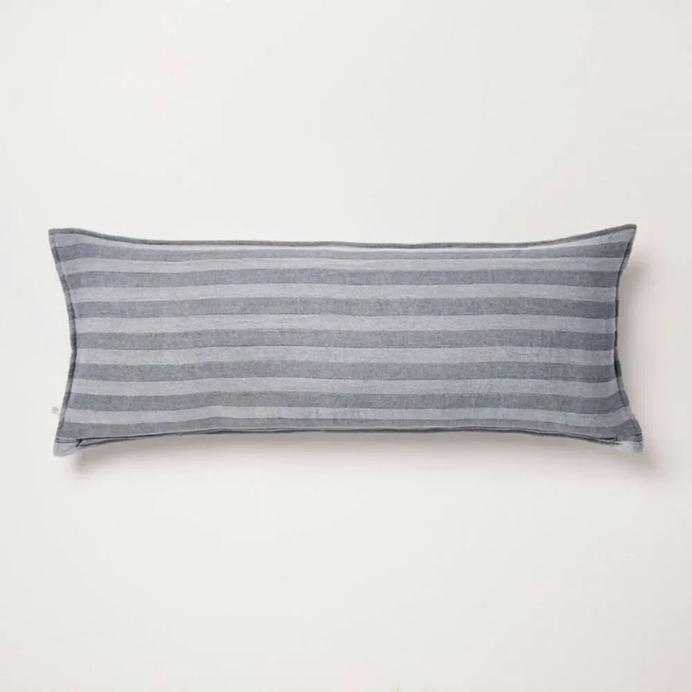 Hearth & Hand Blue Striped Lumbar Pillow